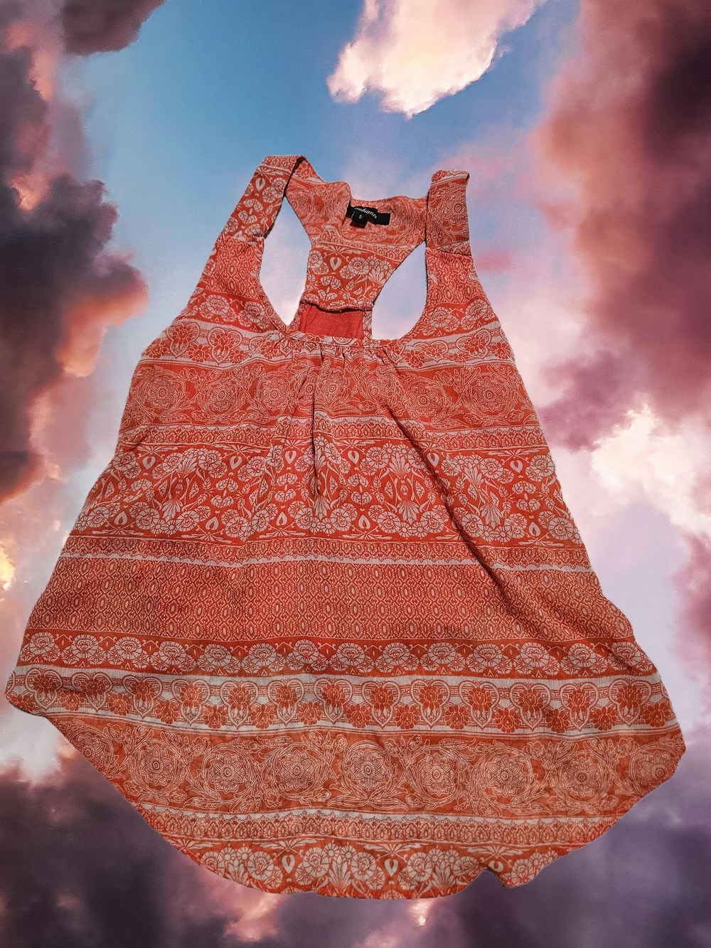 Ambiance Orange Printed Racerback Tank